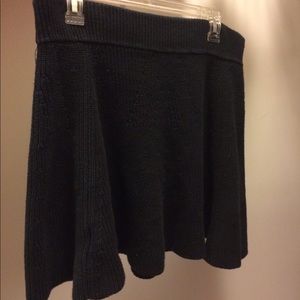 Black knit mini skirt